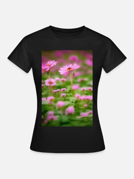 Blumen Kunst - Frauen T-Shirt - Schwarz