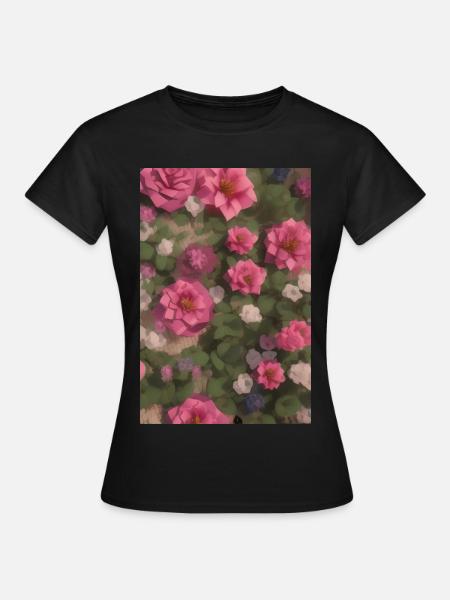 Blumen Kunst - Frauen T-Shirt - Schwarz