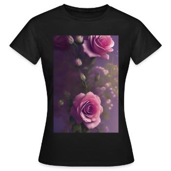 Art floral - T-shirt Femme - noir - Devant - AI Model Female 172 dark (172cm)