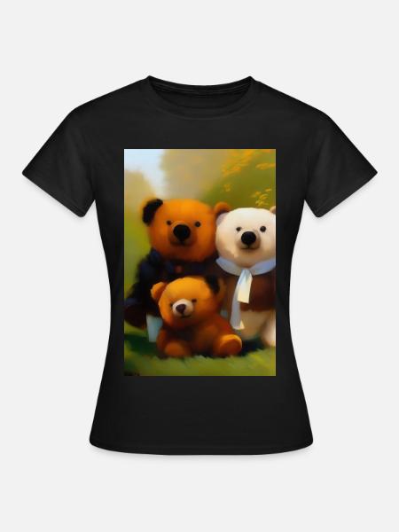 Teddybär - Frauen T-Shirt - Schwarz