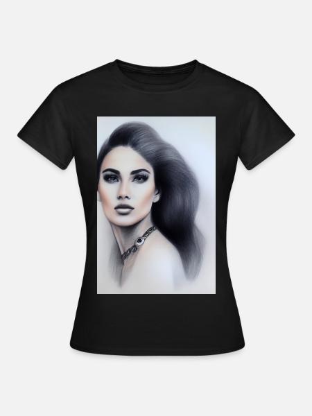 Frau mit Schmuck - Frauen T-Shirt - Schwarz