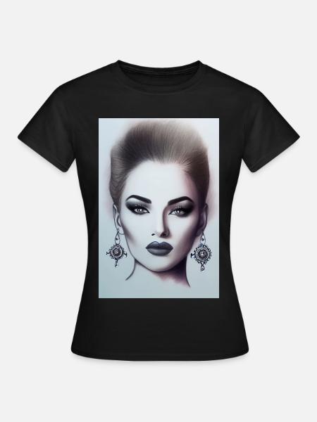 Frau mit Schmuck - Frauen T-Shirt - Schwarz