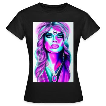 Femme avec des bijoux - T-shirt Femme - noir - Devant - AI Model Female 172 dark (172cm)