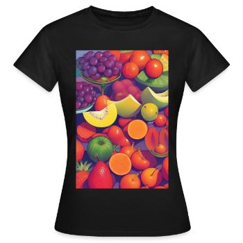 Früchte - Frauen T-Shirt - Schwarz - Vorne - AI Model Female 172 dark (172cm)