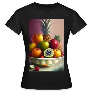 Früchte - Frauen T-Shirt - Schwarz - Vorne - AI Model Female 172 dark (172cm)