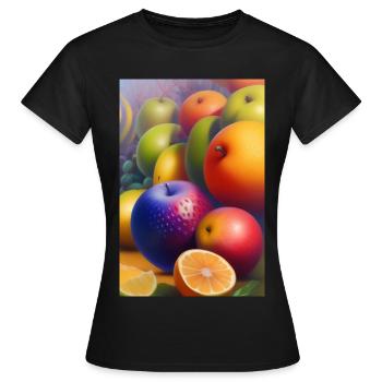 Früchte - Frauen T-Shirt - Schwarz - Vorne - AI Model Female 172 dark (172cm)