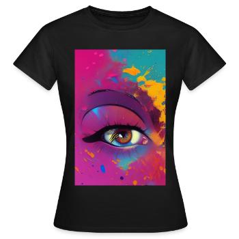Abstrakte Kunst - Frauen T-Shirt - Schwarz - Vorne - AI Model Female 172 dark (172cm)