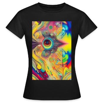 Abstrakte Kunst - Frauen T-Shirt - Schwarz - Vorne - AI Model Female 172 dark (172cm)