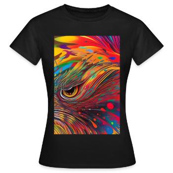 Abstrakte Kunst - Frauen T-Shirt - Schwarz - Vorne - AI Model Female 172 dark (172cm)