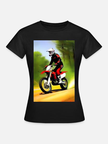 Motocross Fahren - Frauen T-Shirt - Schwarz