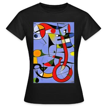 Abstrakte Kunst - Frauen T-Shirt - Schwarz - Vorne - AI Model Female 172 dark (172cm)