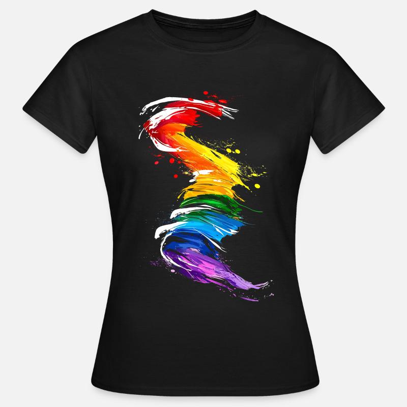 Abstraktes Regenbogen Pride Tornado Design - Lebendig - Frauen T-Shirt - Schwarz