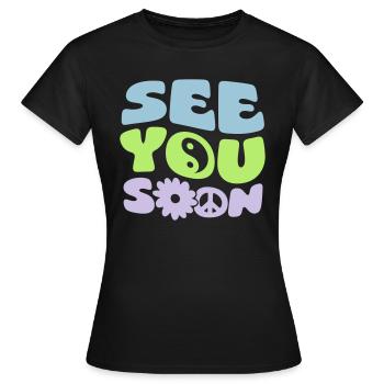 A bientôt - T-shirt Femme - noir - Devant - AI Model Female 172 dark (172cm)
