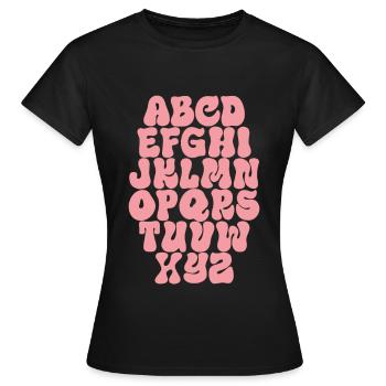 Buchstaben ABC Alphabet - Frauen T-Shirt - Schwarz - Vorne - AI Model Female 172 dark (172cm)