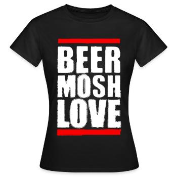 Beer Mosh Love White Letter - Women's T-Shirt - black - Front - AI Model Female 172 dark (172cm)