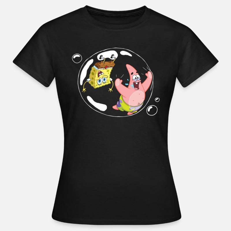 Spongebob Schwammkopf Mit Patrick In Einer Blase - Frauen T-Shirt - Schwarz