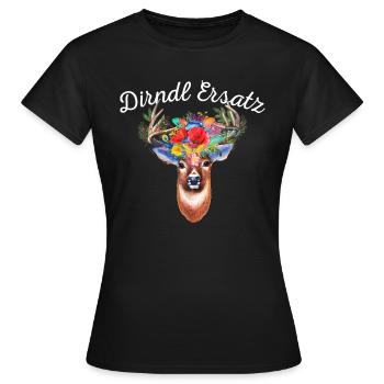 Dirndl Ersatz - Mei Dirndl is in da Wäsch - Frauen T-Shirt - Schwarz - Vorne - AI Model Female 172 dark (172cm)