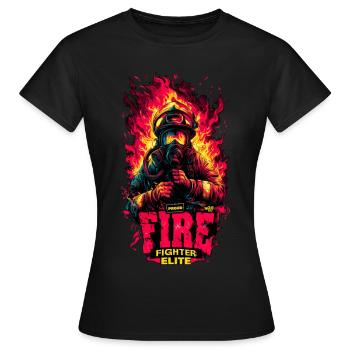 Pompier d’élite - T-shirt Femme - noir - Devant - AI Model Female 172 dark (172cm)