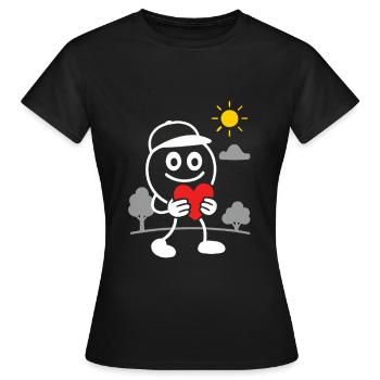 Ribbo with a heart full of love - Women's T-Shirt - black - Front - AI Model Female 172 dark (172cm)