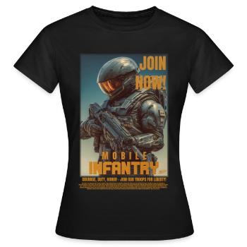 Infanterie mobile - T-shirt Femme - noir - Devant - AI Model Female 172 dark (172cm)