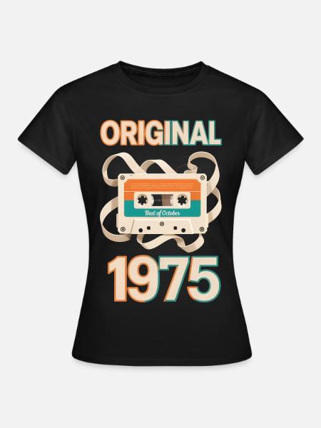 Oktober 1975 Legende Vintage Kassette Geschenk - Frauen T-Shirt - Schwarz