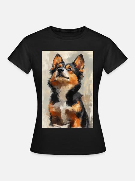 Illustration eines Hundes - Frauen T-Shirt - Schwarz