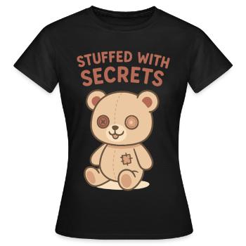 Gefüllt mit Geheimnissen Bär - Frauen T-Shirt - Schwarz - Vorne - AI Model Female 172 dark (172cm)