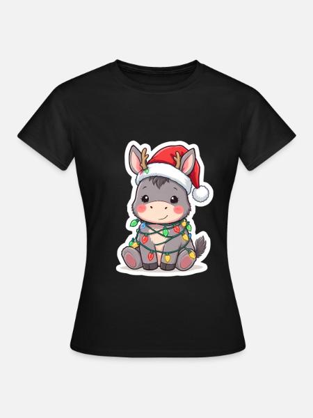 Ezel Elf Kerst Kerstcadeaus - Vrouwen T-shirt - zwart