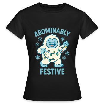 Abominablement festif – Noël Yéti - T-shirt Femme - noir - Devant - AI Model Female 172 dark (172cm)