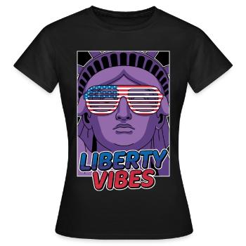 Liberty Vibes Statue of Liberty - Women's T-Shirt - black - Front - AI Model Female 172 dark (172cm)