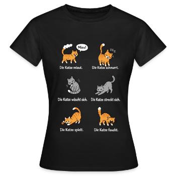Katzenleben – Schnurrhaare & Katzenliebe - Frauen T-Shirt - Schwarz - Vorne - AI Model Female 172 dark (172cm)