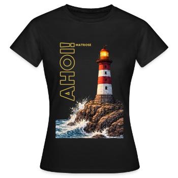 AHOI ! Marin - T-shirt Femme - noir - Devant - AI Model Female 172 dark (172cm)