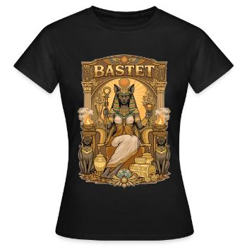 Trône de BASTET - T-shirt Femme - noir - Devant - AI Model Female 172 dark (172cm)