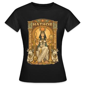 Trône de HATHOR - T-shirt Femme - noir - Devant - AI Model Female 172 dark (172cm)