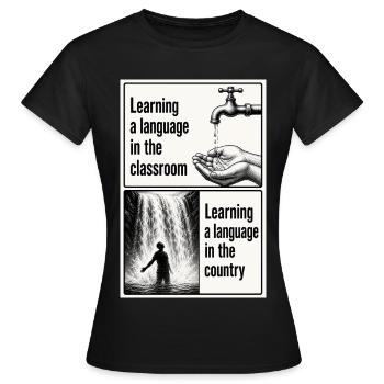 Learning a Language in the Country - Women's T-Shirt - black - Front - AI Model Female 172 dark (172cm)