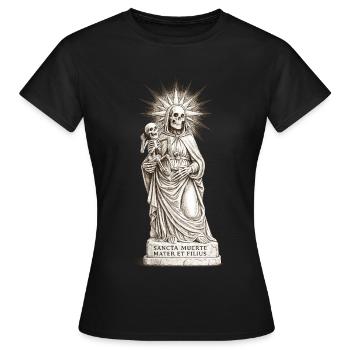 Düsteres Sancta Muerte Design mit Skelett-Madonna  - Frauen T-Shirt - Schwarz - Vorne - AI Model Female 172 dark (172cm)