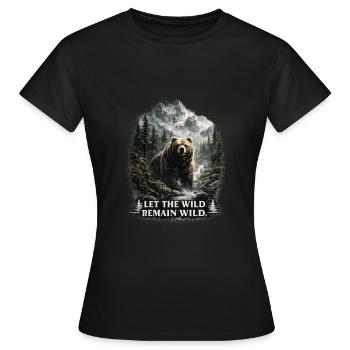 Grizzli – Nature sauvage et conservation de la nature - T-shirt Femme - noir - Devant - AI Model Female 172 dark (172cm)