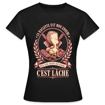 La raclette est mon ennemi - T-shirt Femme - noir - Devant - AI Model Female 172 dark (172cm)