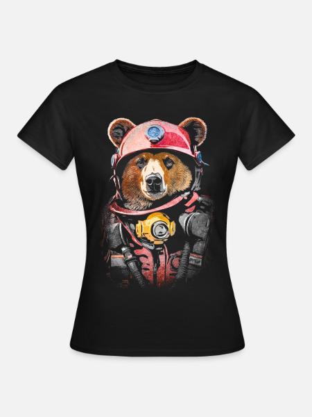 Feuerwehrbär - Frauen T-Shirt - Schwarz