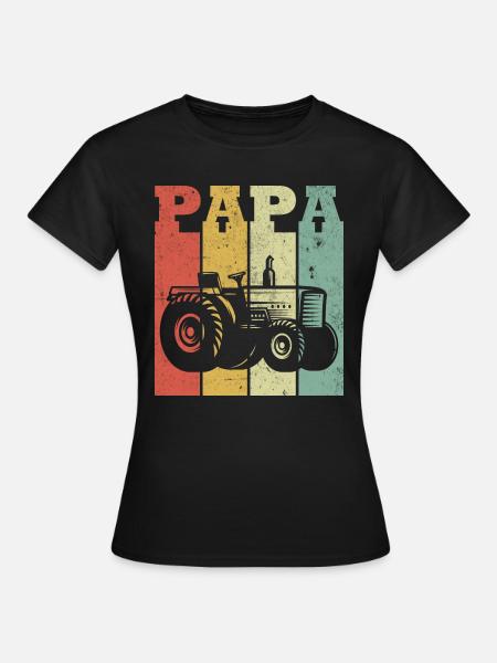 Vater Traktor Landwirt - Frauen T-Shirt - Schwarz