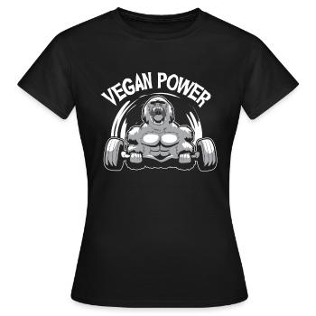 Puissance végétalienne - T-shirt Femme - noir - Devant - AI Model Female 172 dark (172cm)