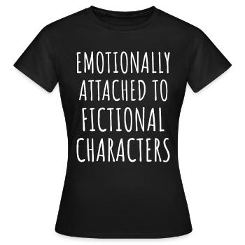 Emotional an fiktive Charaktere gebunden II - Frauen T-Shirt - Schwarz - Vorne - AI Model Female 172 dark (172cm)