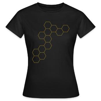 Waben - Frauen T-Shirt - Schwarz - Vorne - AI Model Female 172 dark (172cm)