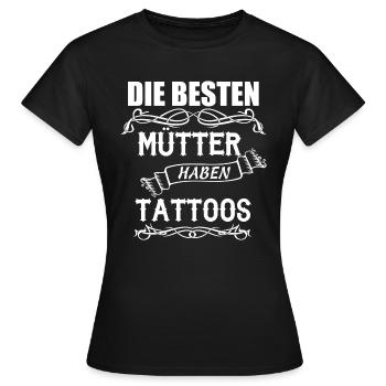 Tattoo Mütter - Frauen T-Shirt - Schwarz - Vorne - AI Model Female 172 dark (172cm)