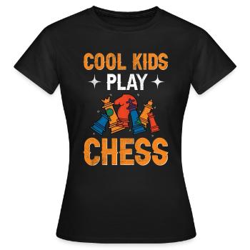 Jeu d’échecs Enfants Échecs - T-shirt Femme - noir - Devant - AI Model Female 172 dark (172cm)