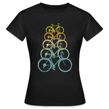 Retro Fahrrad Motiv Fahrradmotiv - Frauen T-Shirt - Schwarz - Vorne - AI Model Female 172 dark (172cm)
