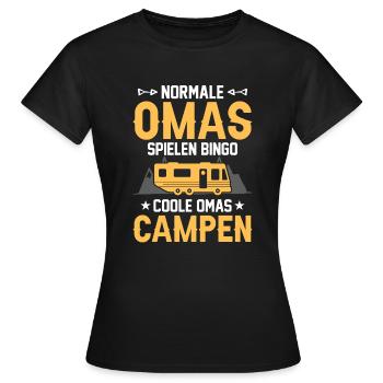 Wohnmobil Camping Oma Geschenk - Frauen T-Shirt - Schwarz - Vorne - AI Model Female 172 dark (172cm)