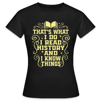 Geschichte Geschichslehrer - Frauen T-Shirt - Schwarz - Vorne - AI Model Female 172 dark (172cm)