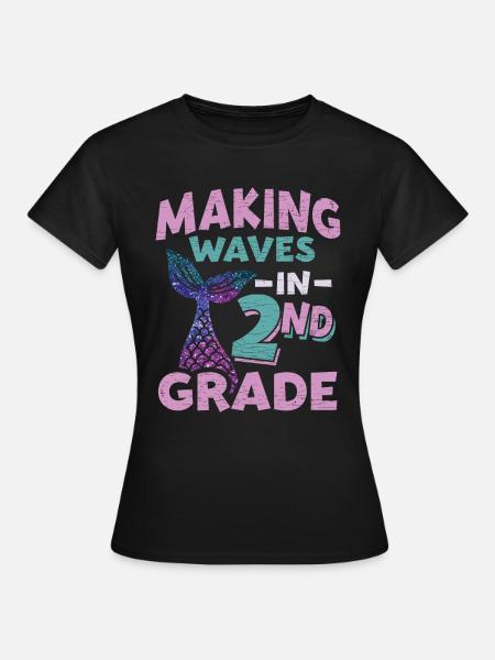 2. Klasse Schulkind Mädchen - Frauen T-Shirt - Schwarz