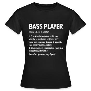Bassgitarre Bassist Bass Player Geschenk - Frauen T-Shirt - Schwarz - Vorne - AI Model Female 172 dark (172cm)